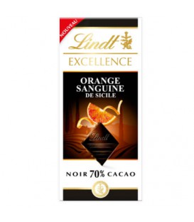 شکلات تلخ 70% لینت مدل اکسلنس طعم پرتقال خونی 100 گرم Lindt