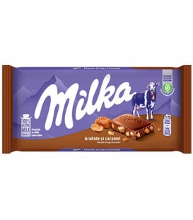 شکلات میلکا کارامل کریسپی بادام زمینی MILKA گرم 90