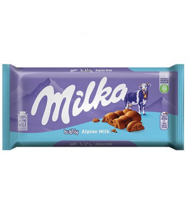شکلات میلکا شیری مدل حبابی milka گرم 100