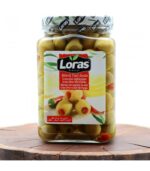 زیتون سبز پر شده با فلفل لوراس