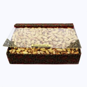 پسته اکبری زعفرانی 700 گرم جعبه ترمه
