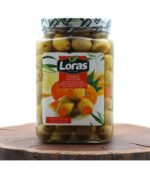 زیتون سبز با مغز لیمو لوراس