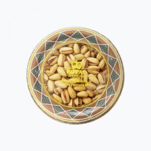 پسته اکبری زعفرانی کادویی فلزی