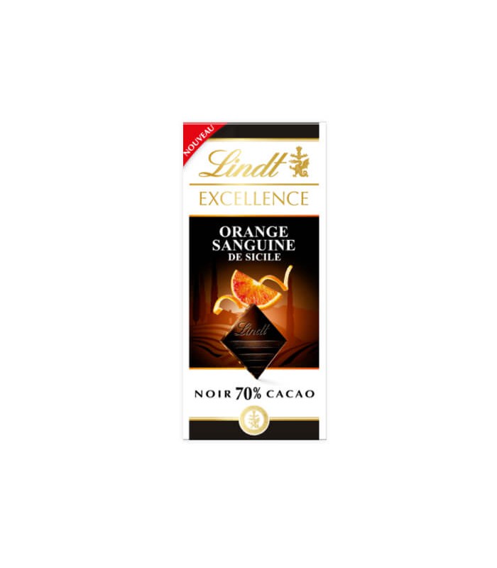 شکلات تلخ 70% لینت مدل اکسلنس طعم پرتقال خونی 100 گرم Lindt