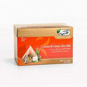 دمنوش تناسب زیره چای سبز و سنا 14 عددی