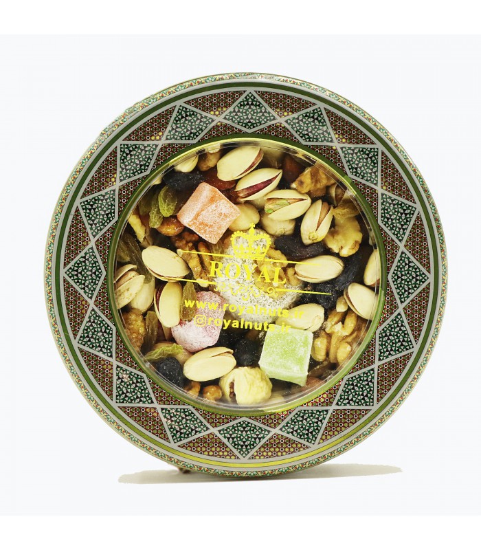 آجیل یلدا جعبه کادویی خاتم فلزی آجیل یلدا جعبه کادویی خاتم فلزی