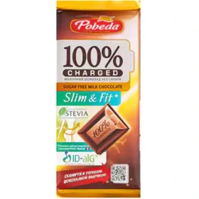شکلات تخته ای رژیمی روسی پوبدا Pobeda Slim & FIT بدون شکر 100 گرم