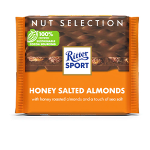 شکلات تخته ای با مغز عسل وبادام ریتر اسپورت