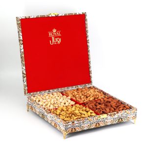 جعبه آجیل کادویی کوسن ترمه متوسط رویال